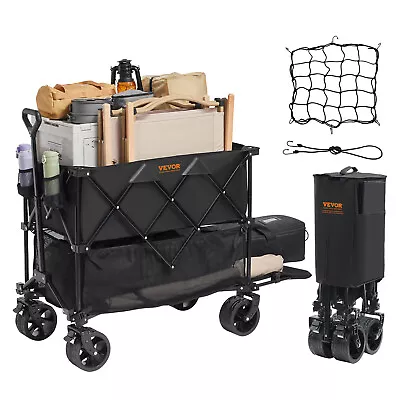 VEVOR Collapsible Folding Wagon 400L Beach Wagon Cart Heavy Duty 225 Lbs • $151.99