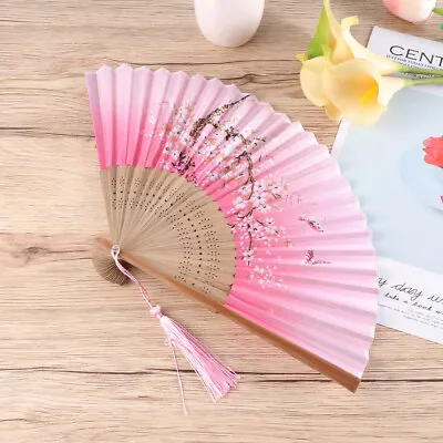 Folding Fan Plum Chinese Style Folding Fan Womens Lace Fan Vintage Retro Fan • $5.69