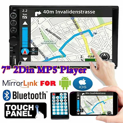 7  Double 2DIN Car Stereo Radio MP5 Player Indash Mirror Link For GPS Navigation • $55.91