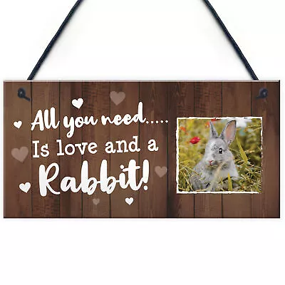 Personalised Rabbit Sign For Hutch Hanging Garden Sign Rabbit Lover Gift • £5.99