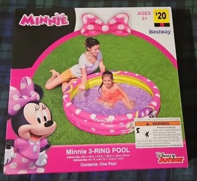 New Minnie Mouse Inflatable 3 Ring Pool Disney Junior 48 In X 48 In X 9.8 In • $10.99