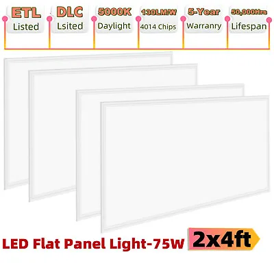 4Pack 2'x4' LED Panel Down Light 75W Slim Panel Ceiling Tile Or Pendent Fixture  • $201.40