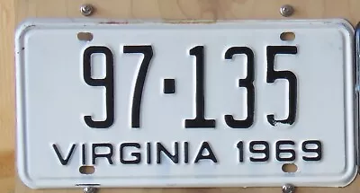 VIRGINIA  License Plate  1969   97-135 • $19