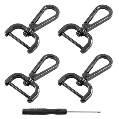 4pack Detachable Snap Hook Swivel Clasp With 1 Inch Screw Bar Black Heavy Duty S • $16.21