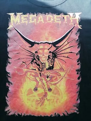 Megadeth T-shirt Size L Devil And Horns Design  • £8