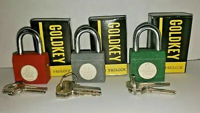 3 Old Gumball Vending Machine Goldkey Iron Padlocks Unused Old Vending Stock 311 • $18.99