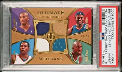 2008 UD Ultimate Foursomes Kobe LeBron Durant & Garnett GU Jerseys /50 PSA 8 🔥 • $700