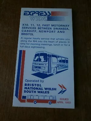 Bristol Omnibus Co/National Welsh/South Wales Bus Timetable Leaflet X10/X11/X12 • £1.50