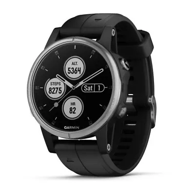 Garmin Fenix 5S Plus Multisport GPS/HRM Sapphire Premium Watch - Silver/Black • $899
