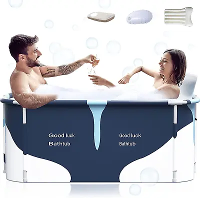 53  Extra Large Portable Foldable Bathtub With Cover - Family SPA Soaking Tub (M • $108.99