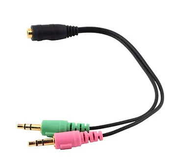 3.5mm Mic Speaker Cable To 4 Pin Female Splitter 20cm Audio Adapter Coverter  • £2.78