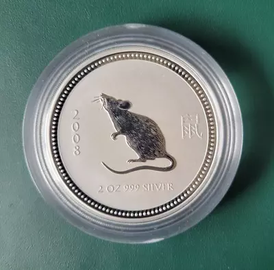 2007 2008 Australia Coin Year Of Mouse / Rat 2 Oz ( Two Ounce ) 999 PURE SILVER • $250.20