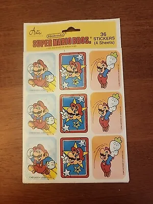 1989 Nintendo Super Mario Bros 36 Stickers 4 Sheets MOC Video Games 80's • $12.96