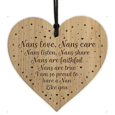 Nan Gift For Christmas Birthday Engraved Heart Grandparent Gift Keepsake Present • £3.99