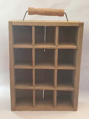 Vintage 1985 Egg Box Display Crate With Handle 9.5 In Tall • $20.99