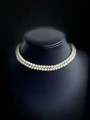 Vintage Estate Saltwater Akoya Long Graduated Pearl Necklace 28.5  • $491.12