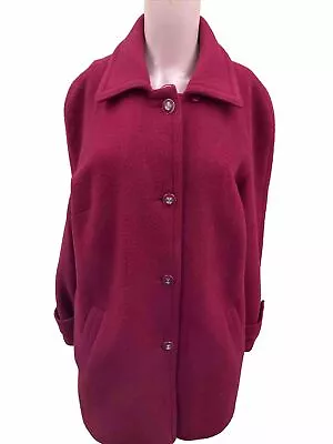 David Barry Wool Blend Thick Lined Red Jacket - UK Ladies Size M • £8.50