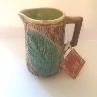 Two's Company Majolica Hand Painted Jug Leaf & Tree Design With Original Label • £15.99