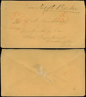 JAN 9 1852c Red Mobile Ala Cds Cover Circled  WAY 11  Pmk To Dept Of State DC! • $25.49