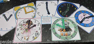 £3.85 • Buy Clock Faces For Learning The Time Nursery~Childminder~School~7 Designs Available