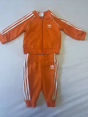 Baby Boy 3-6 Adidas Tracksuit Orange • £15