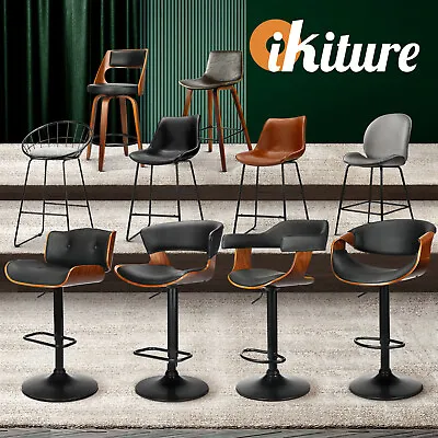 $149.90 • Buy Oikiture Bar Stools Kitchen Stool Bar Chairs Metal Barstool Dining Chair Swivel
