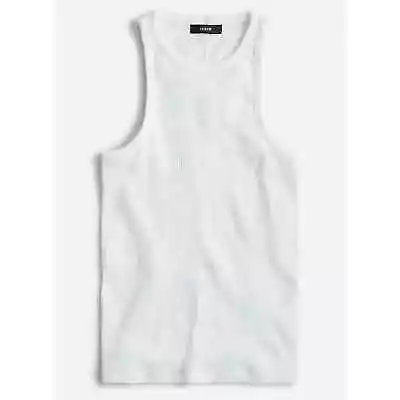 J. Crew Vintage Rib High Neck Cutaway Tank Top S White Style BH925 New • $12.50