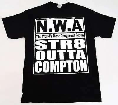 N.W.A. T-shirt STR8 OUTTA COMPTON NWA Tee Adult Men's SMALL Black New • $12.99