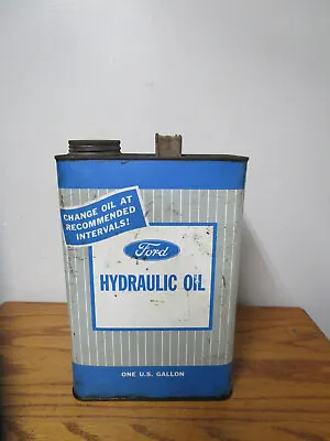 Ford Hydraulic Oil 1 Gallon Can - Tractor  - Advertising - Tin - Vintage  • $95