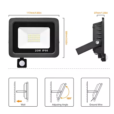 LED Flood Light 10-100W PIR Motion Sensor Spotlight Outdoor Garden Security Lamp • $7.99