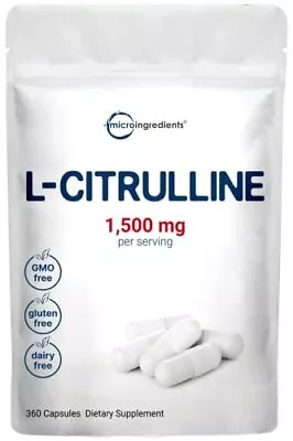 L-Citrulline 1500mg Citrulline Pre-Workout Supplement Non-GMO HUGE 360 Capsules • $24.99