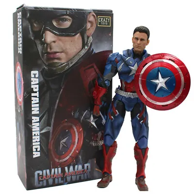 Crazy Toys Marvel Avengers Captain America 10  Action Figure Model Display Toys • £54.99