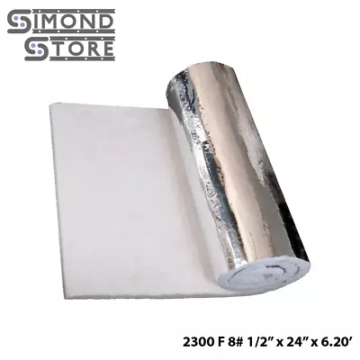 1/2  Aluminium Foil Faced Ceramic Fiber Blanket Insulation 8# 2300F 24  X 6.20' • $56.99