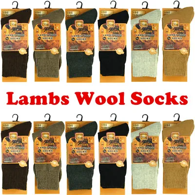 1-12 Pairs For Mens Lot Wool Boots Thermal Crew Socks Working Winter Warm 10-13 • $5.99
