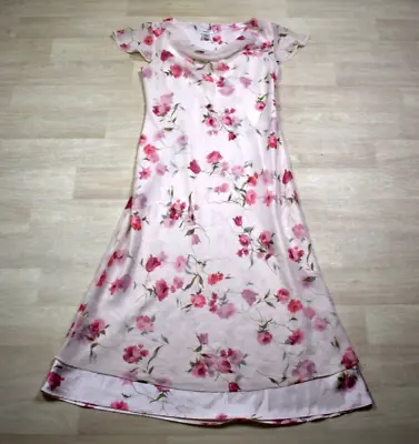 Y2K Coldwater Creek Floral Scarf Dress VTG 2000s Flutter Sleeve • $17.16