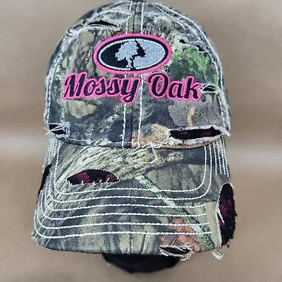 Mossy Oak Camouflage Hat Cap OSFM Distressed Pink Adjustable Strapback Hunting • $9.99
