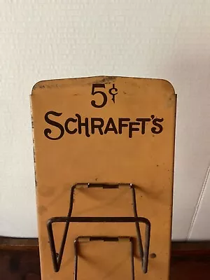 Vintage Schrafft's 5 Cents Folding Candy Display Rack Tin Advertising Countertop • $65