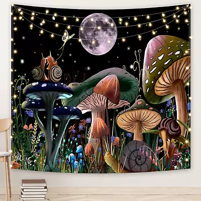 Mushroom Tapestry For Bedroom Aesthetic Green Cute Tapestries Nature Tapestry Wa • $15.67