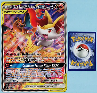 Charizard & Braixen Jumbo Pokemon Card SM230 2019 Tag Team TCG Oversized • $9.99