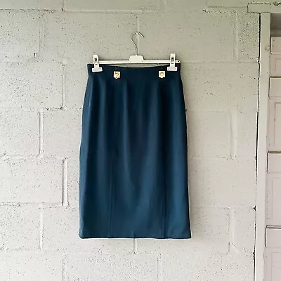 Vintage Celine Wool Skirt British Racing Green Made In France 44 M • $138