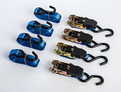 Ratchet Tie-Down Straps Motorcycle Cargo 4 Pack 15ft 1  Kayak Secure 1x15 1500lb • $22.99