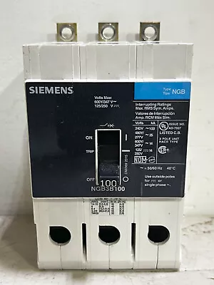 Siemens Ngb3b100 Circuit Breaker 100 Amp 600v 3 Pole (new Taken Out Of Panel) • $289.50
