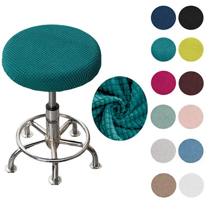 Round Chair Seat Slipcover Bar Stool Stretch Cushion Cover Protector Removable  • $3.13