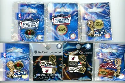 2013 NBA Conference Champs Finals Pin Choice Miami Heat Champs San Antonio Spurs • $8.95