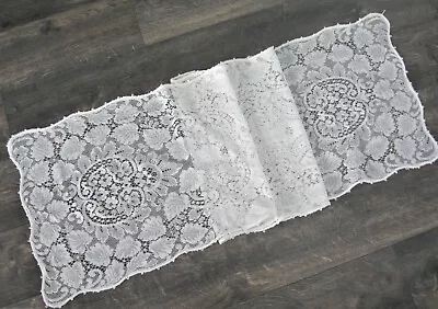 Machine Lace Table Runner 63 X16  Scalloped Picot Edge • $12.50