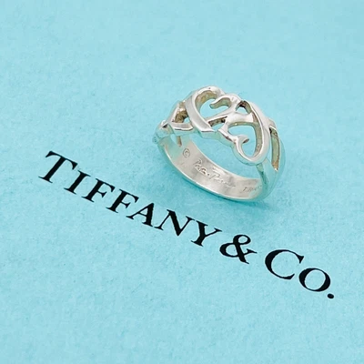 £118 • Buy Tiffany & Co Ring- Paloma Picasso- Triple Loving Heart Ring Size I 1/2
