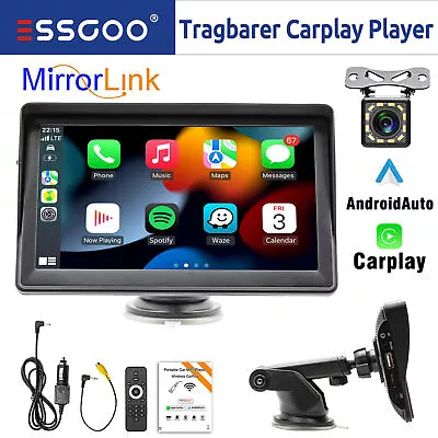 7'' Wireless Portable CarPlay Android Auto BT Car GPS Navigation Radio + Camera • $49.17