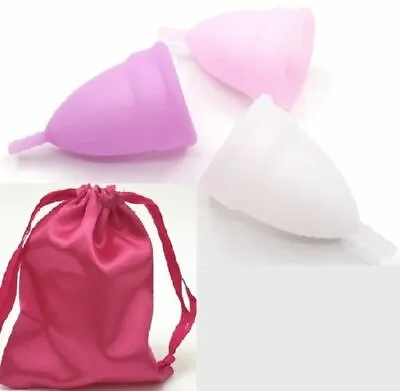 Eco-Friendly Reusable Silicon Female Menstrual Cup Feminine Hygiene Small Large • £3.49