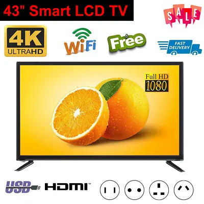 32'' 2K / 43' 4K 1080P HD LED LCD TV WiFi Network Television HDTV Player • £100.92