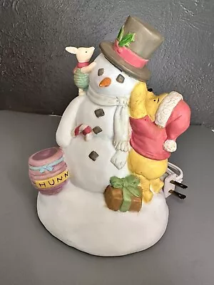 Disney Charpente Winnie The Pooh & Piglet Building A Snowman Night Light Lamp 7” • $48.99